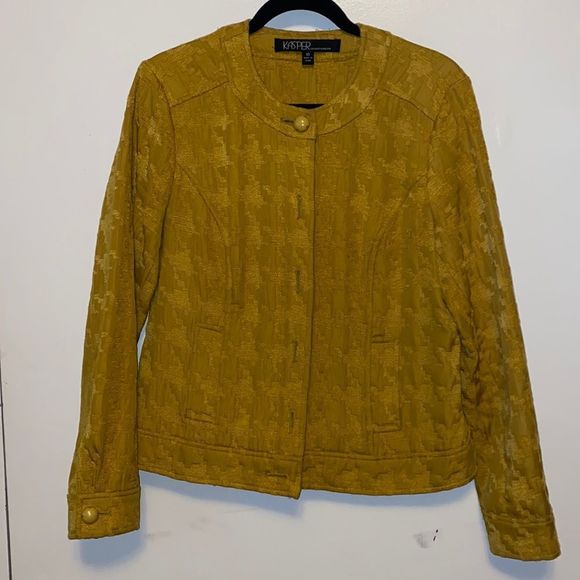 Kasper Jackets & Blazers - 🦃Vintage Kasper mustard yellow jacket size L 🦃